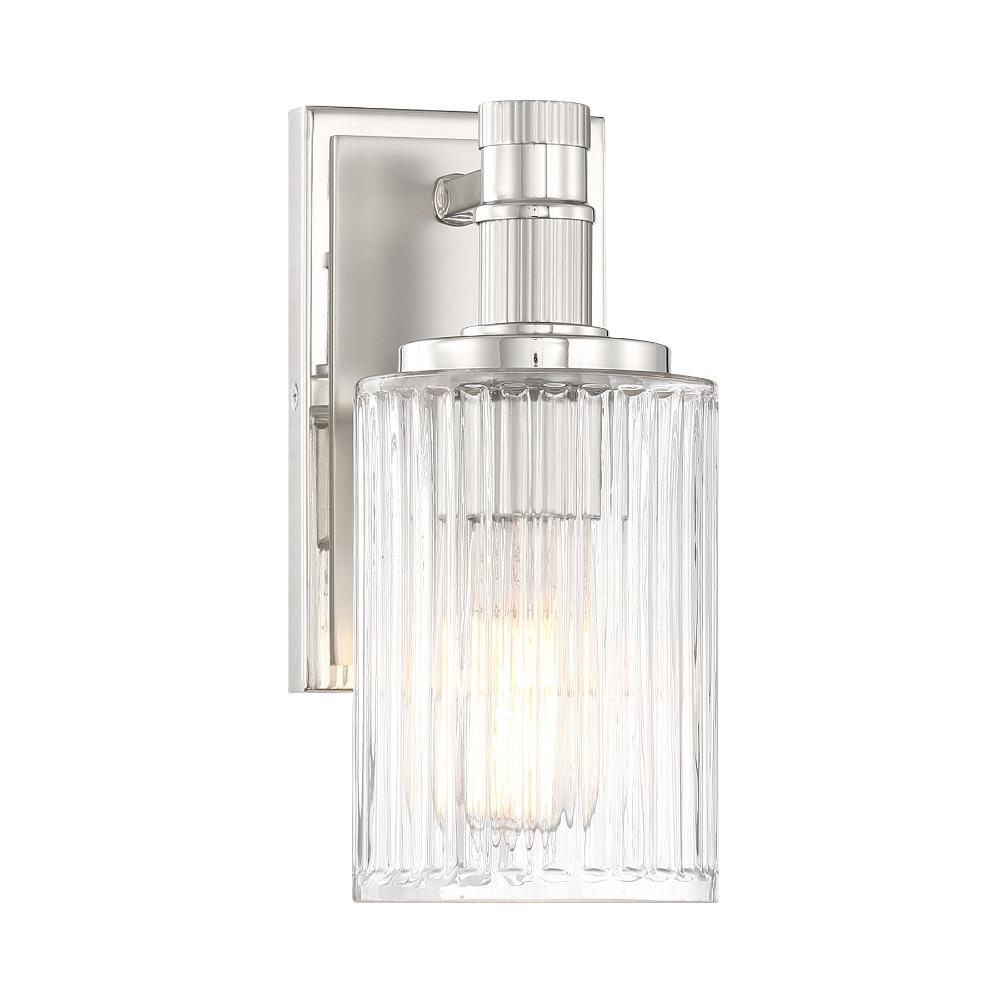 Savoy House 9-1102-1-146 Concord 1-Light Bathroom Vanity Light in Silver and Polished Nickel