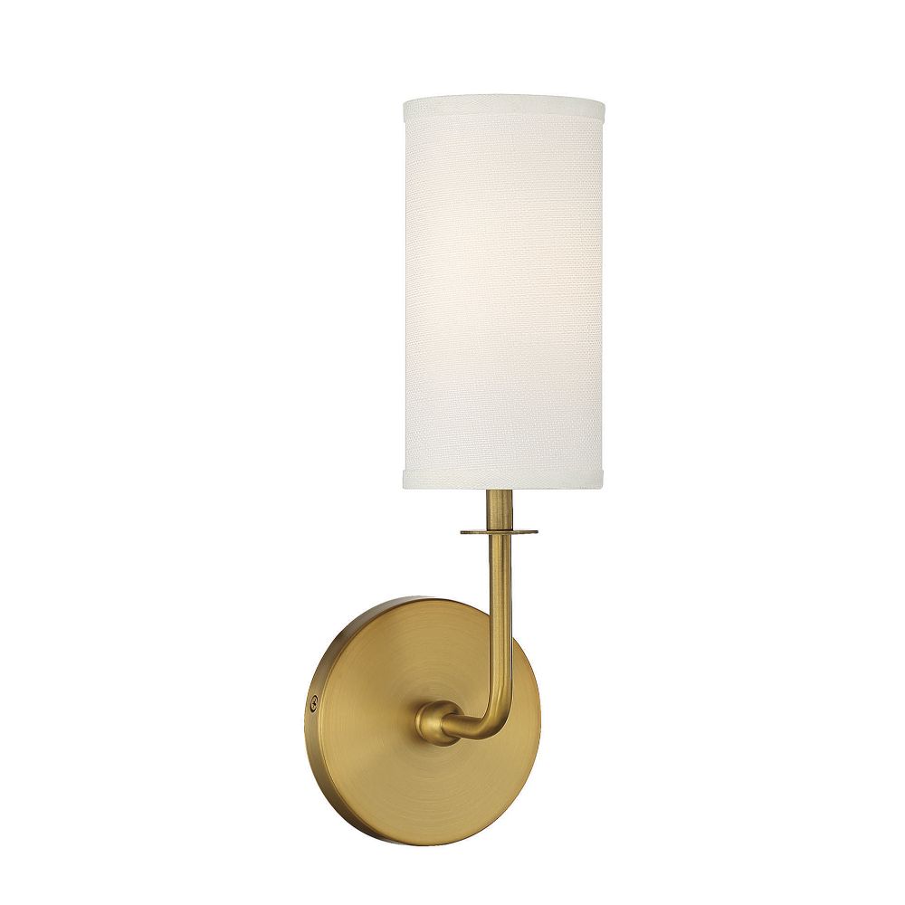 Savoy House 9-1755-1-322 Powell 1-Light Wall Sconce in Warm Brass