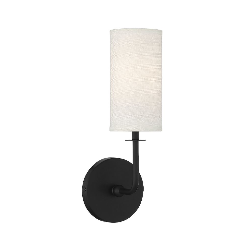 Savoy House 9-1755-1-89 Powell 1-Light Wall Sconce in Matte Black