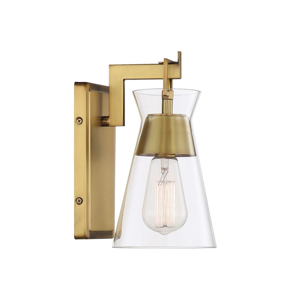 Savoy House 9-1830-1-322 Lakewood 1-Light Wall Sconce in Warm Brass