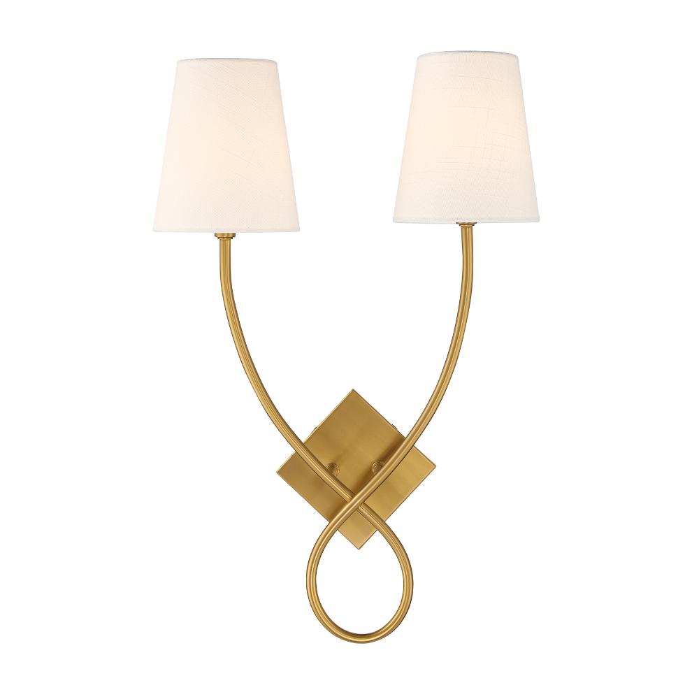 Savoy House 9-4928-2-322 Barclay 2-Light Wall Sconce in Warm Brass