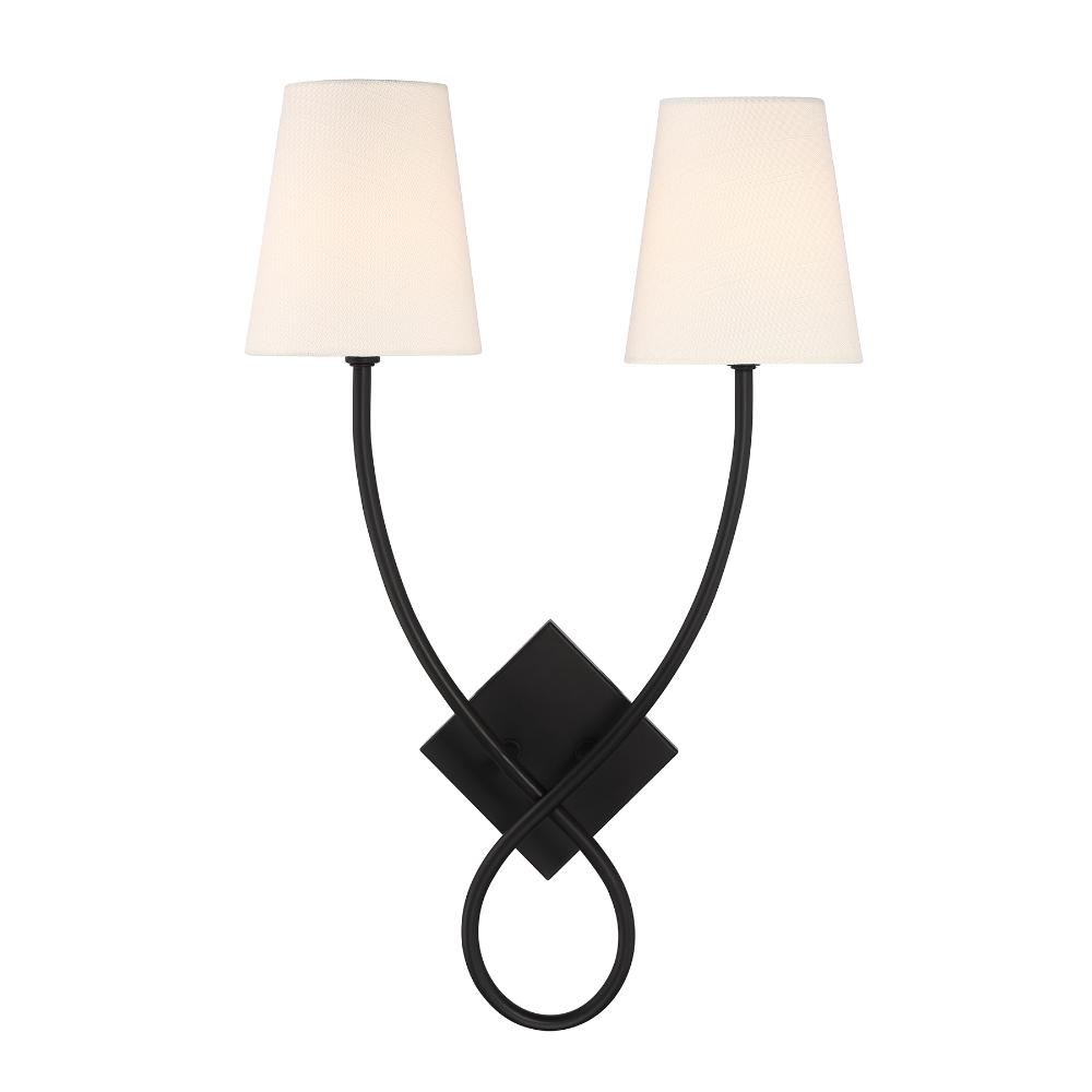 Savoy House 9-4928-2-89 Barclay 2-Light Wall Sconce in Matte Black