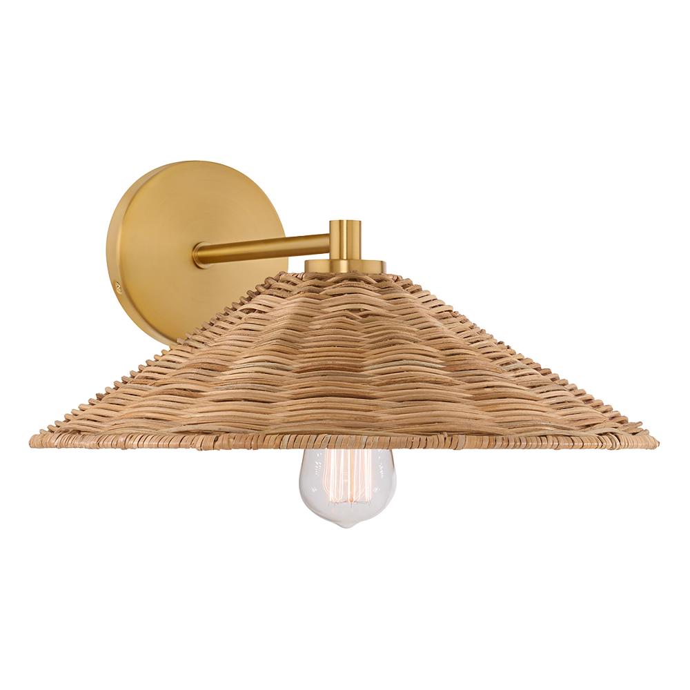 Meridian M90106NB 1-Light Wall Sconce in Natural Brass