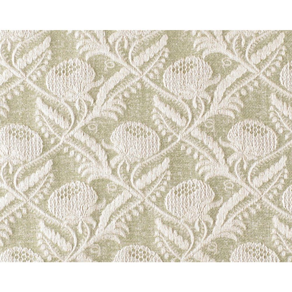 Scalamandre A7 000514PG Manor Suite Boutonniere Fabric in Leaf