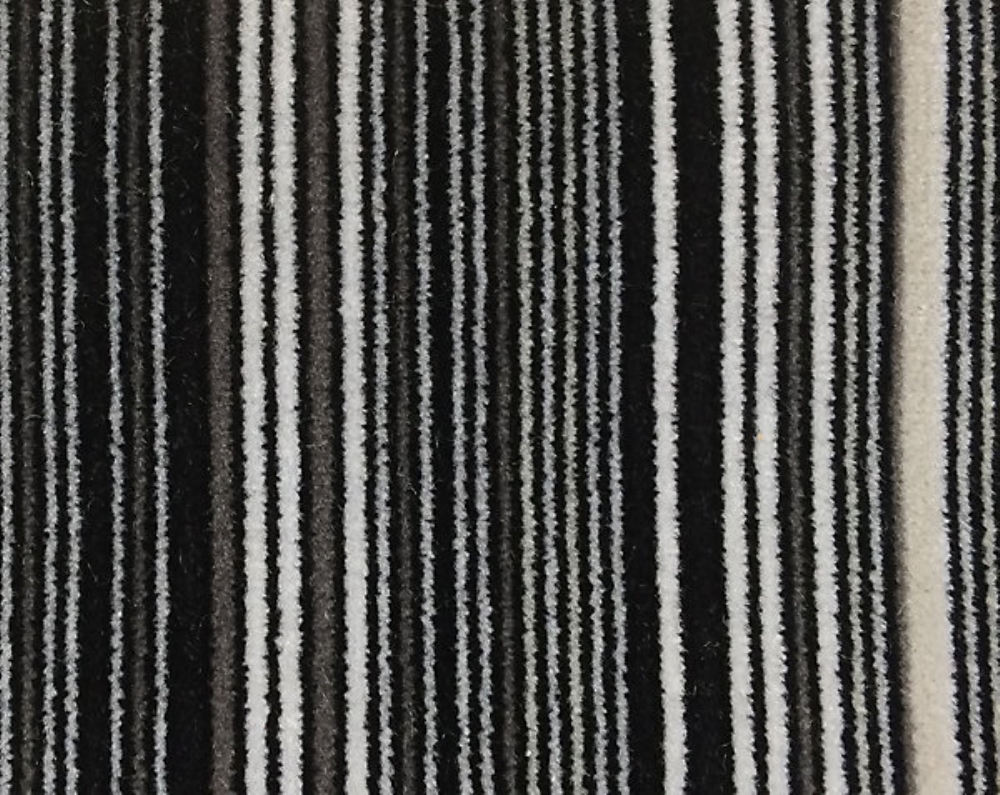 Scalamandre A9 00011837 Pinstripe Velvet Fabric in Black & White