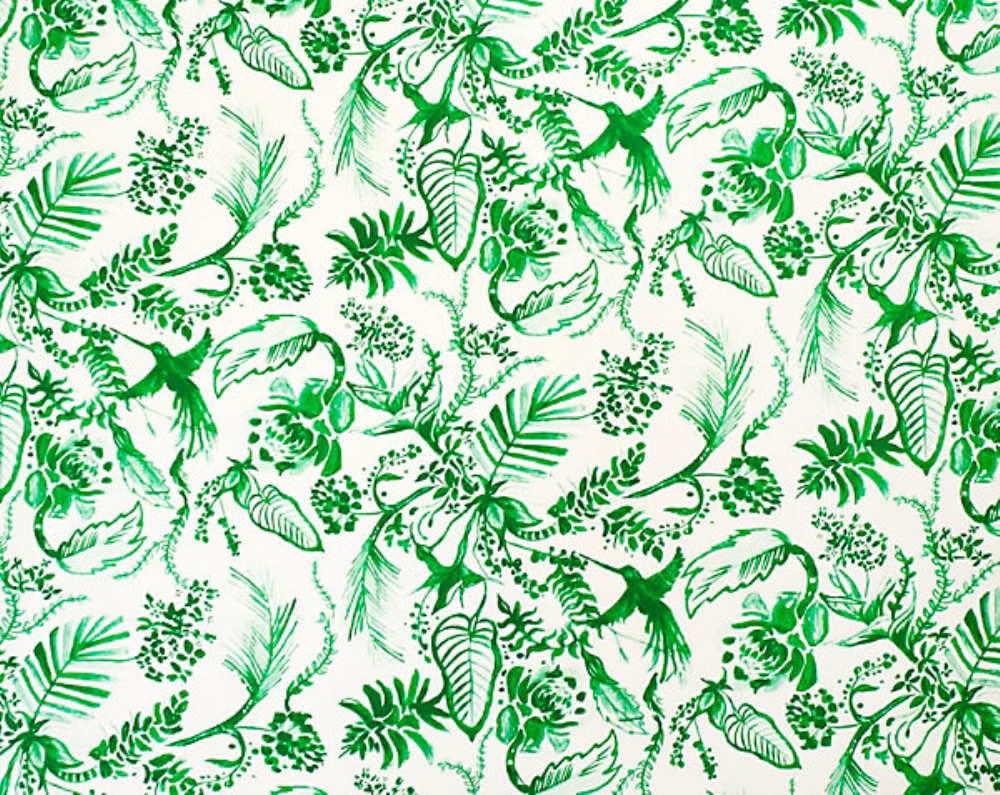Scalamandre A9 00021928 Hummingbird Fabric in Paradise Green