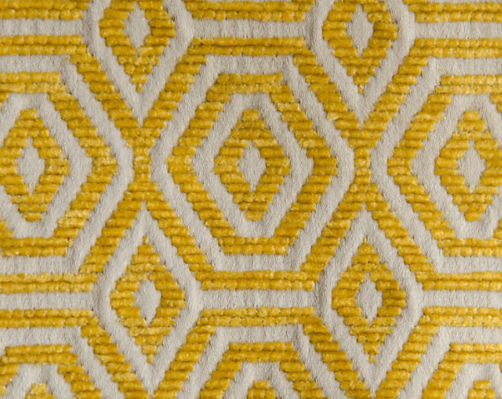 Scalamandre A9 0006GEOM Geometric Drops Fabric in Misted Yellow