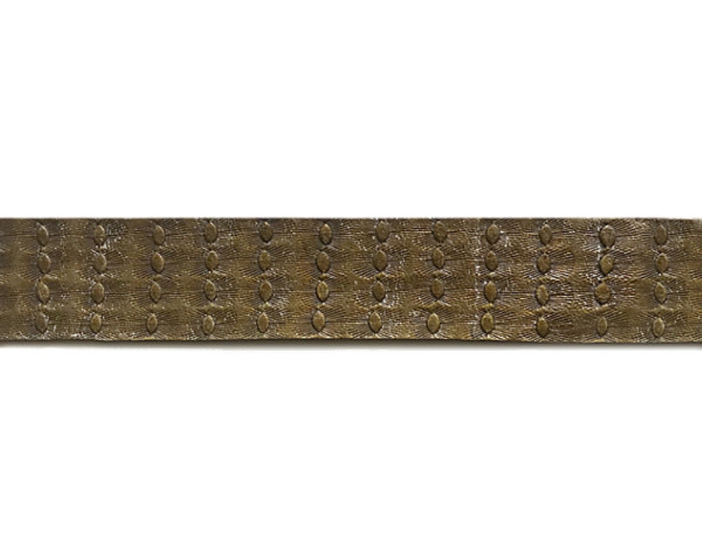 Scalamandre AQ 000101CD Cuir Relief Border Fabric in Bronze