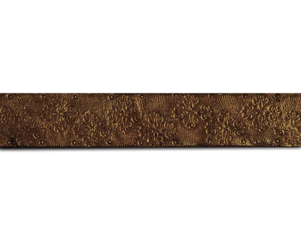 Scalamandre AQ 000103CD Cuir Leaf Border Fabric in Bronze