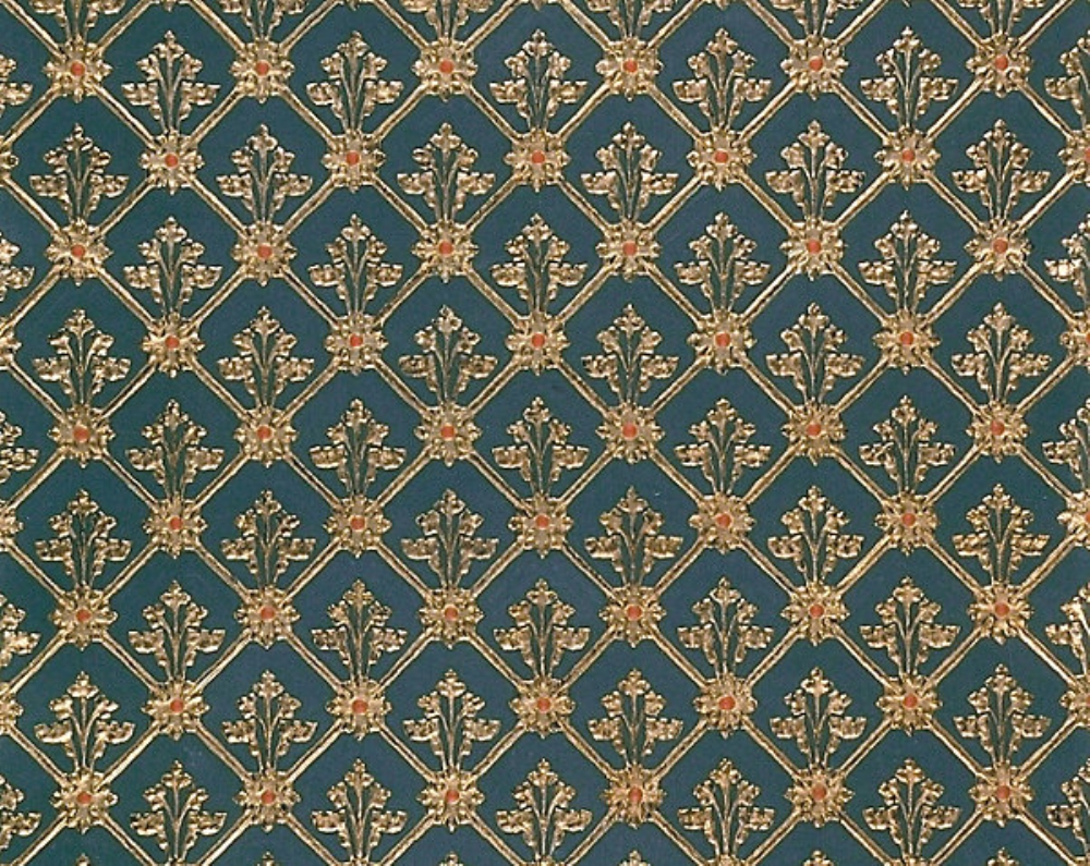 Scalamandre AQ 000226CD Cuir Resille Fabric in Green/gold