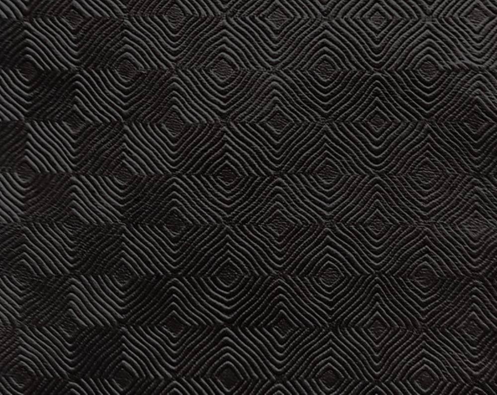 Scalamandre AQ 00030073 Cuir Mosaique Fabric in Black