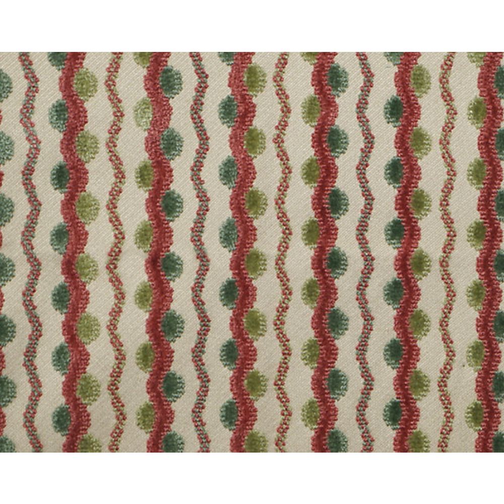 Scalamandre BX 31964059 Lavina Squiggle Fabric in Raspberry Leaf