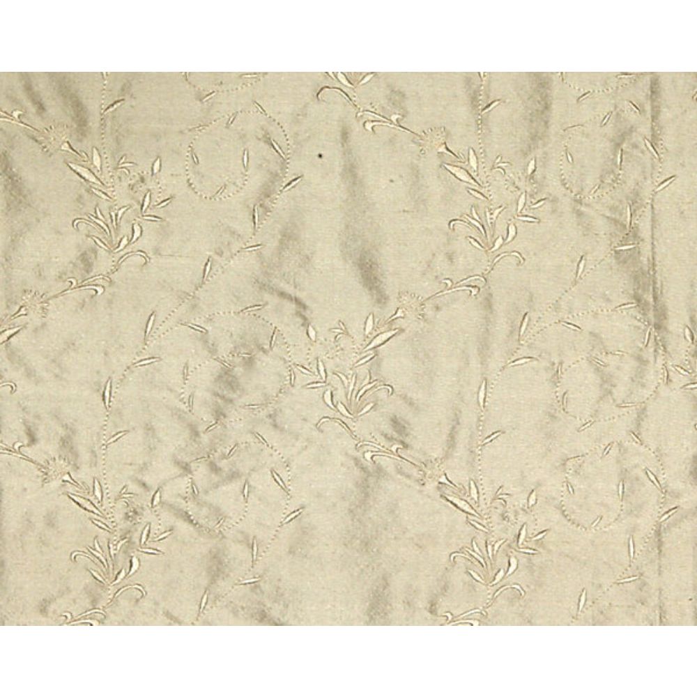 Scalamandre BY 20100702 Honeysuckle Embroidery Fabric in Ivory