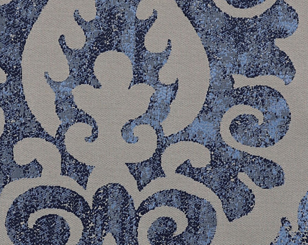 Scalamandre CH 01010631 Corona Damask Fabric in Slate Blue