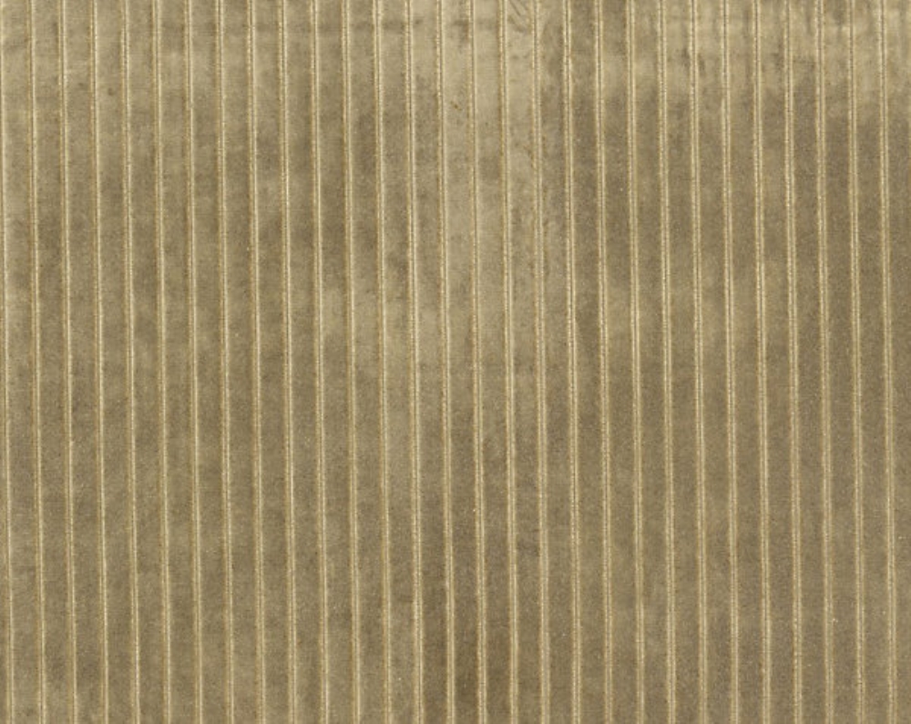 Scalamandre CH 01074481 Velvet Stripe Fabric in Khaki