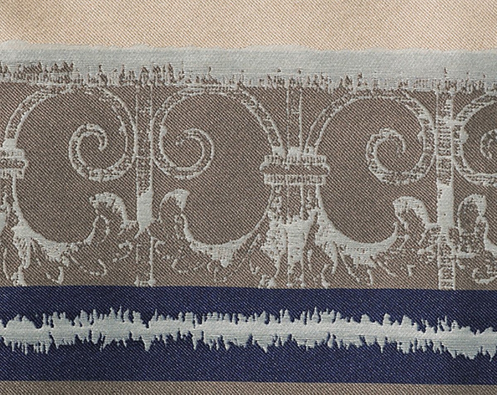 Scalamandre CH 04010554 Anatolium Fabric in Silver Ocean