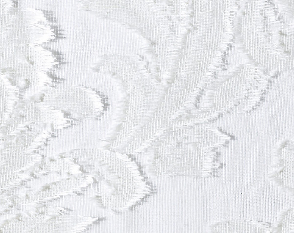 Scalamandre CH 05000645 Linen Madras Fabric in Winter White