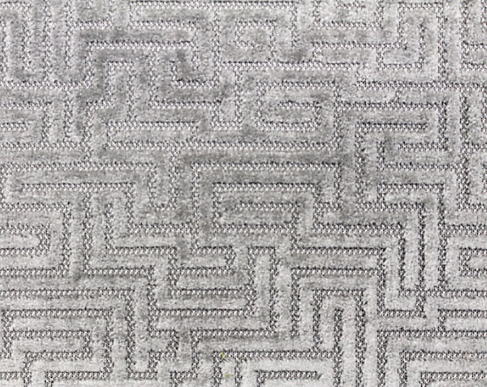Scalamandre F3 00037002 Velluto Labirinto Fabric in Silver