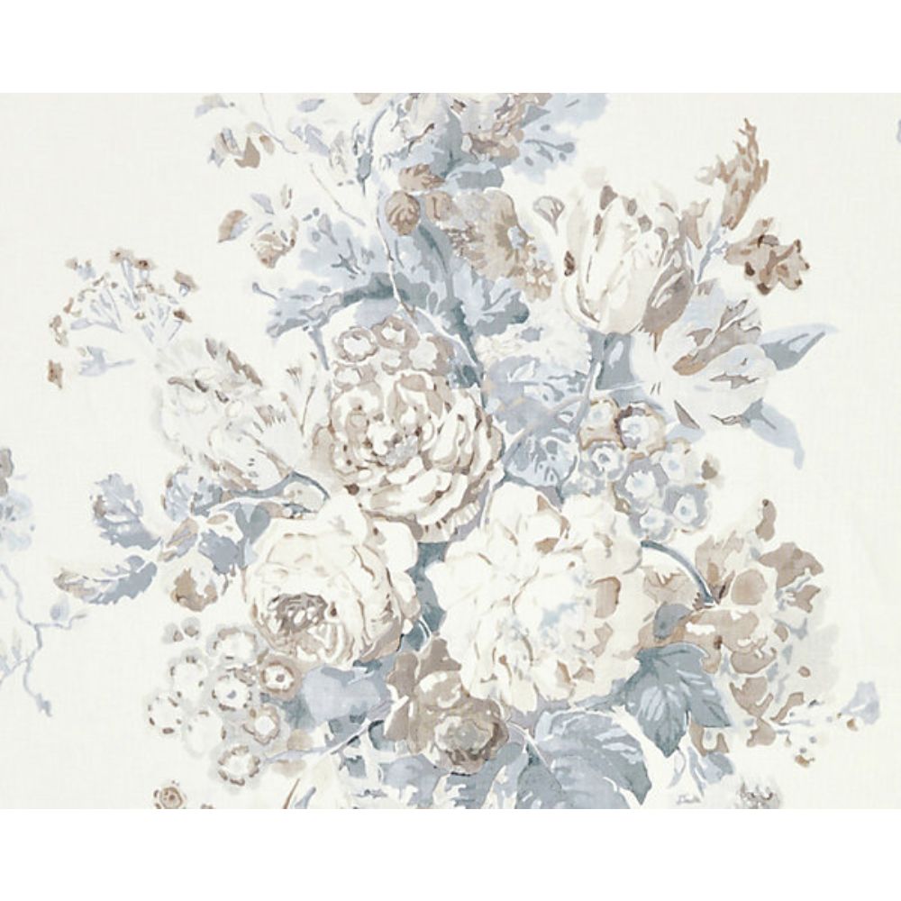 Scalamandre GW 000116621 Flora Sybilla Bouquet Fabric in Frost