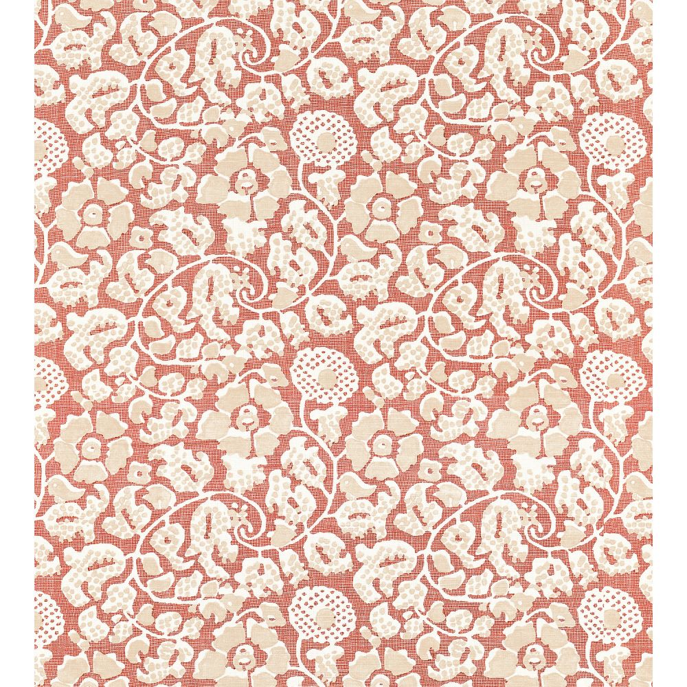 Scalamandre GW 000116629 Maiden Floral Fabric in Terracotta