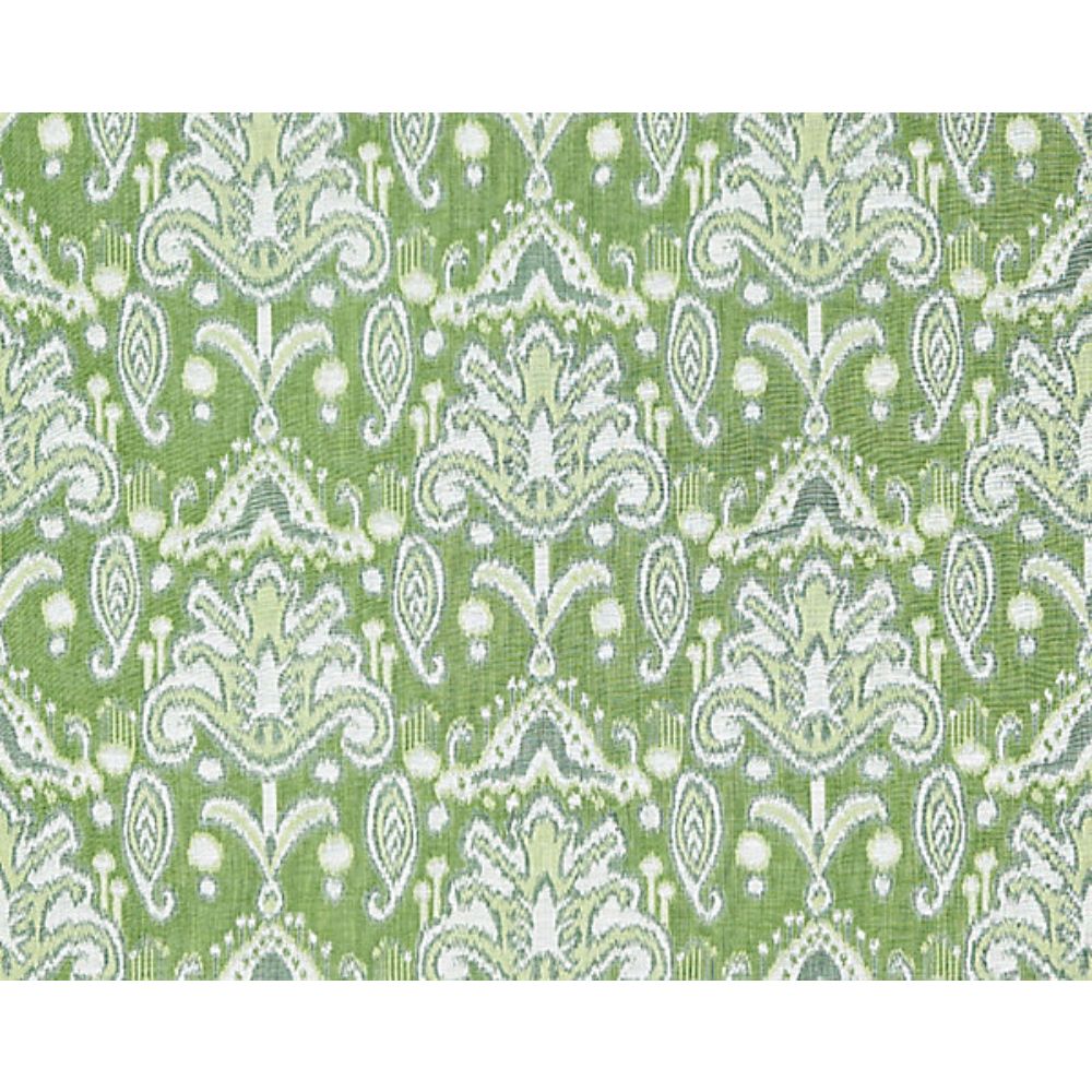 Scalamandre GW 000127210 Breeze Kandira Ikat Fabric in Spring Green