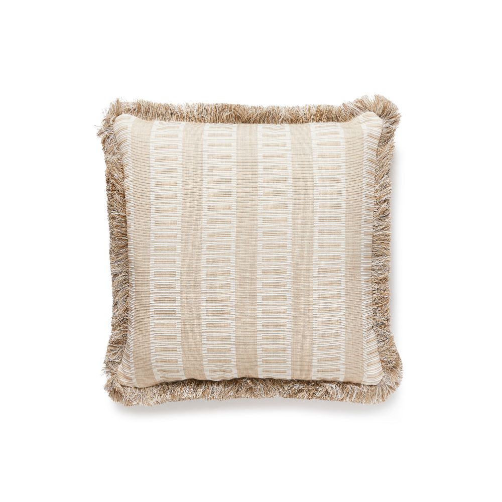 Scalamandre GW 0001LARKSPILL Lark Stripe 18x18 Pillow Pillow in Sand Dollar