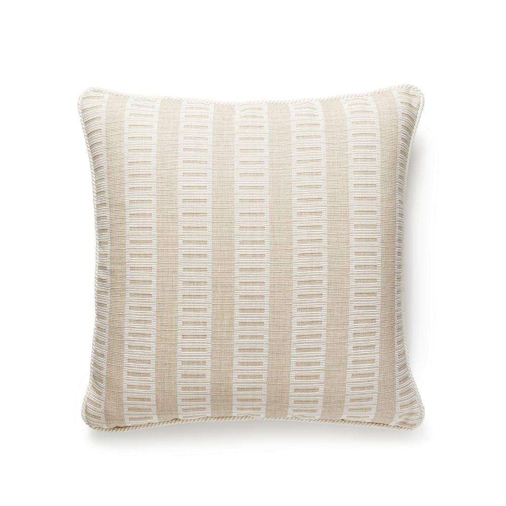 Scalamandre GW 0001LLARKSPIL Lark Stripe Pillow Pillow in Sand Dollar