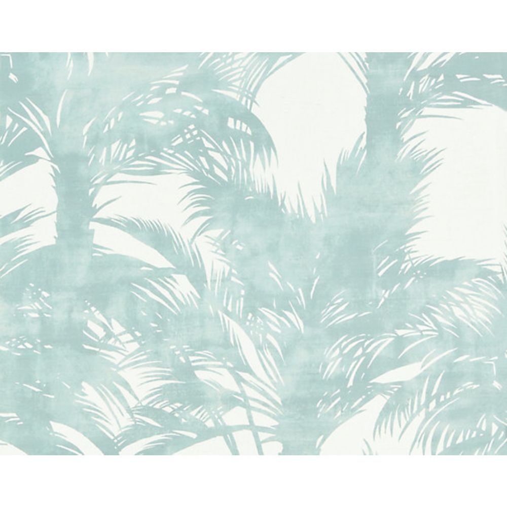 Scalamandre GW 000216610 Breeze Palm Print Fabric in Surf