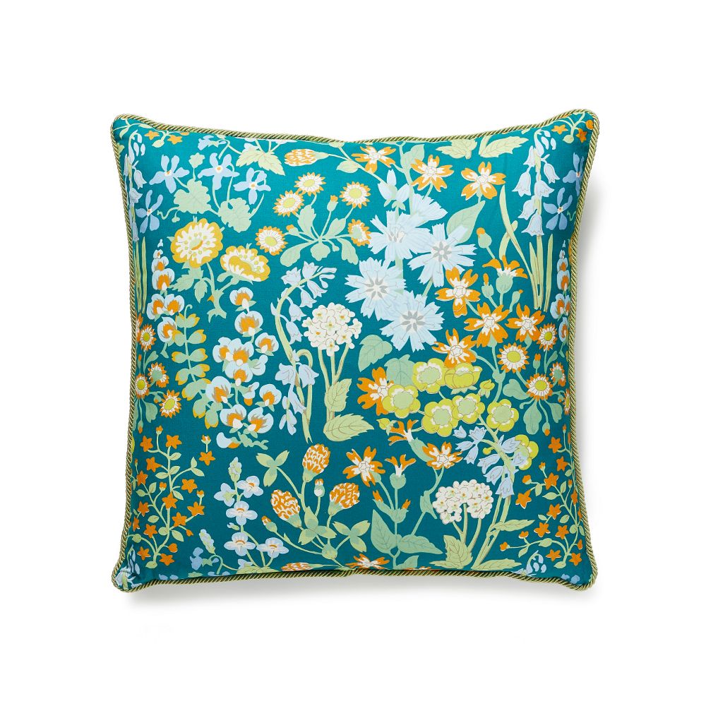 Scalamandre GW 0002NYMPHPILL Nymph Floral Pillow Pillow in Emerald Multi