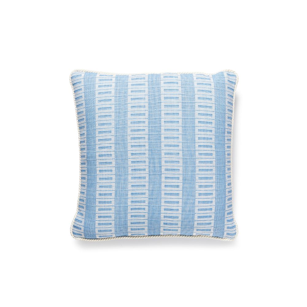 Scalamandre GW 0003LARKSPILL Lark Stripe 18x18 Pillow Pillow in Bluebell