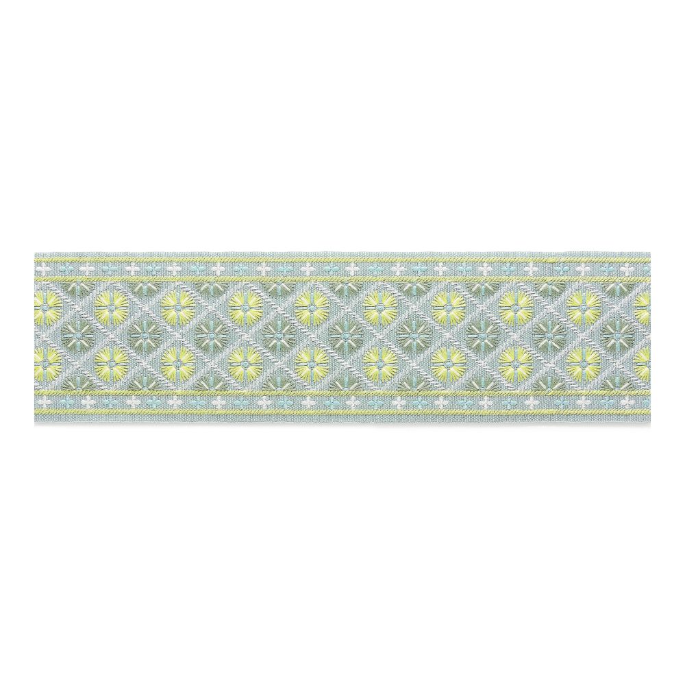 Scalamandre GW 0003T3329 Hansel Embroidered Tape Fabric in Summer Breeze