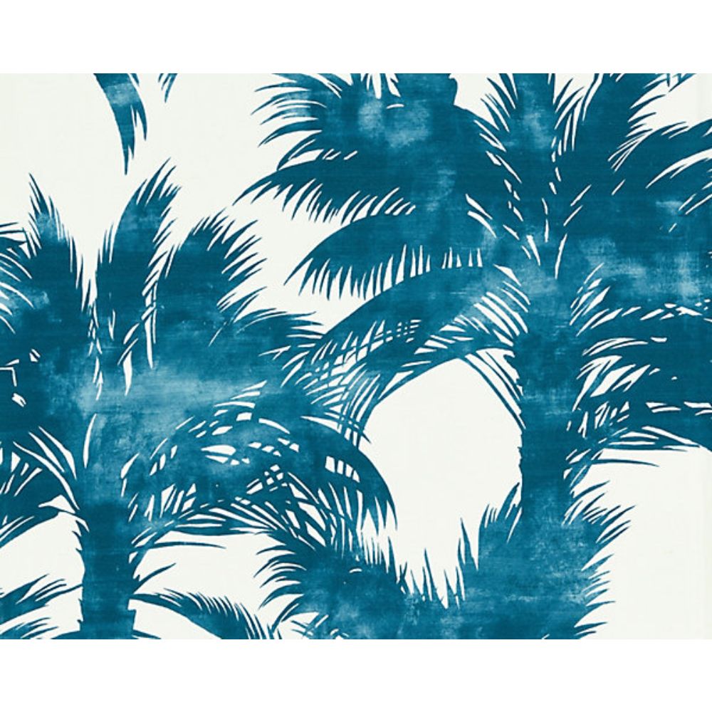 Scalamandre GW 000416610 Breeze Palm Print Fabric in Turquoise