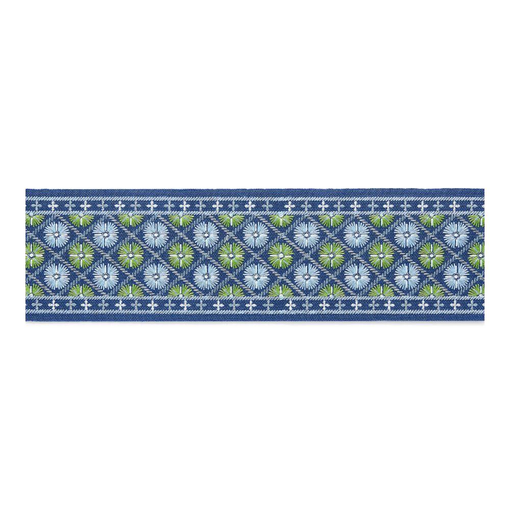 Scalamandre GW 0004T3329 Hansel Embroidered Tape Fabric in Blackberry Fields