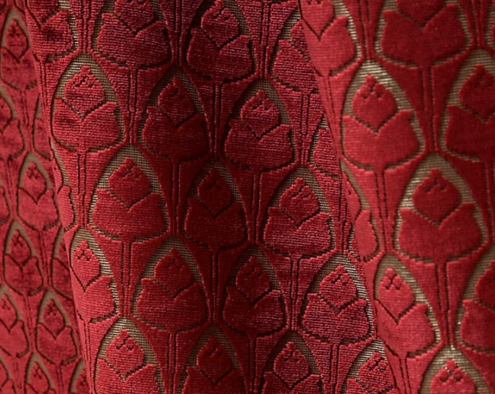 Scalamandre H0 00011695 Tulipes Fabric in Cornaline