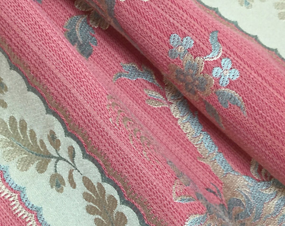 Scalamandre H0 00014029 Lampas Sanary Fabric in Rouge