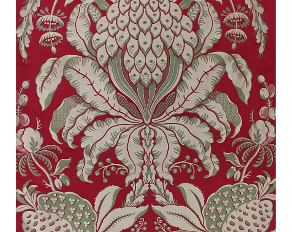 Scalamandre H0 00021501 Les Ananas Fabric in Cramoise