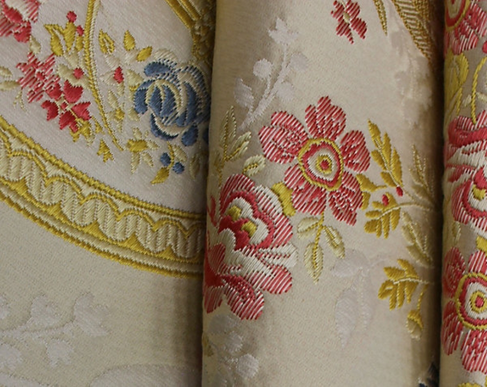 Scalamandre H0 00021553 Marie Antoinette Fabric in Creme