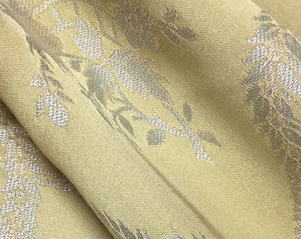 Scalamandre H0 00064036 Fragonard Fabric in Gray On Yellow