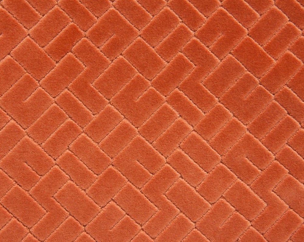 Scalamandre H0 00090576 Vallauris Velvet Fabric in Terracotta