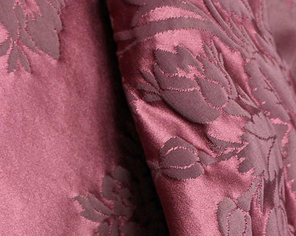 Scalamandre H0 00221532 Couronne De Roses Fabric in Pourpe