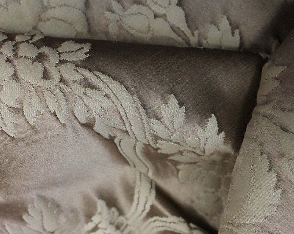Scalamandre H0 00251532 Couronne De Roses Fabric in Taupe