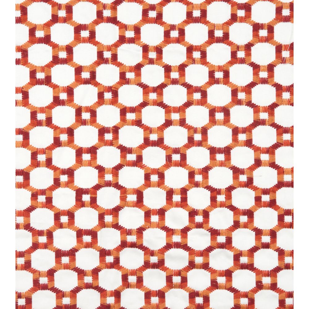 Scalamandre HN 000442014 Island Trellis Fabric in Red