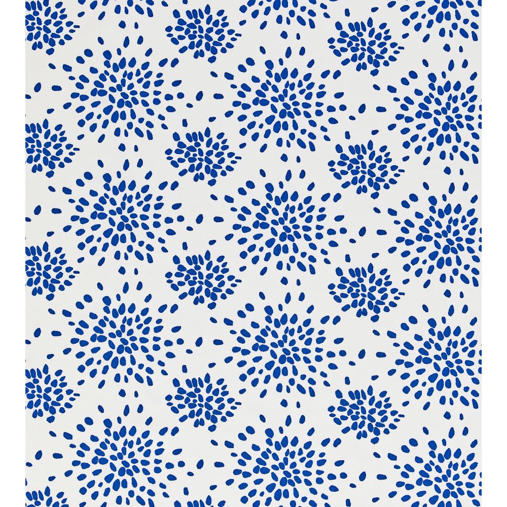 Scalamandre HN 000BF1020 Fireworks Cotton Print Fabric in Blue On White