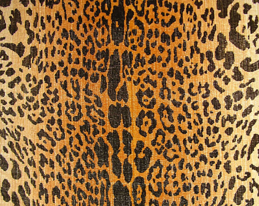 Scalamandre K0 00013352 Leopard Fabric in Black On Gold