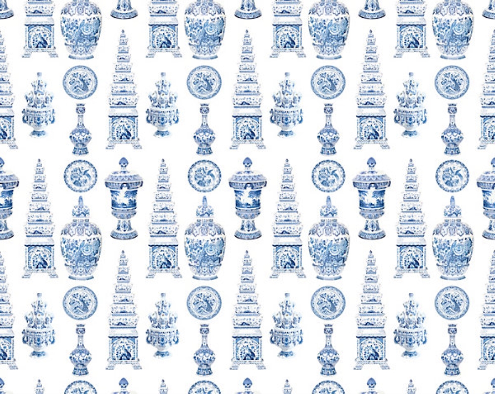 Scalamandre N4 0001ICON Icons Fabric in Blue