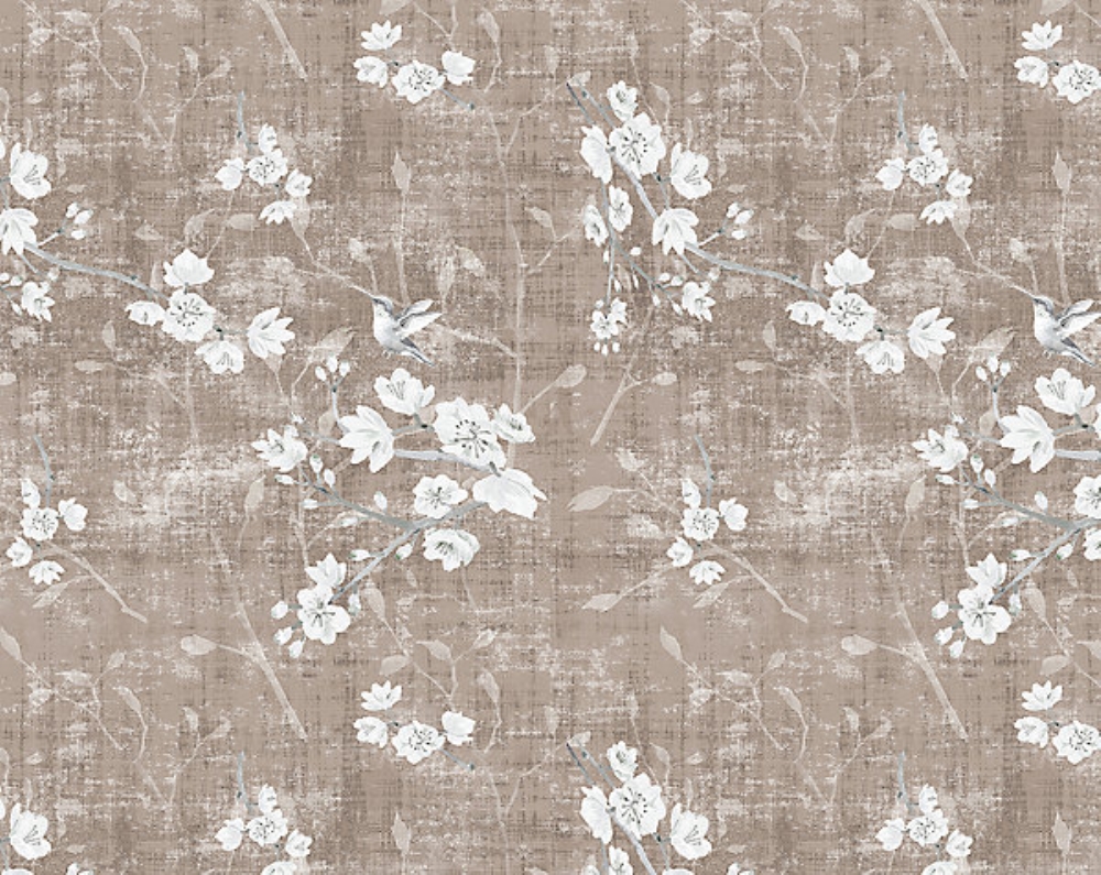 Scalamandre N4 1040BL10 Blossom Fantasia - Sheer Fabric in Mocha