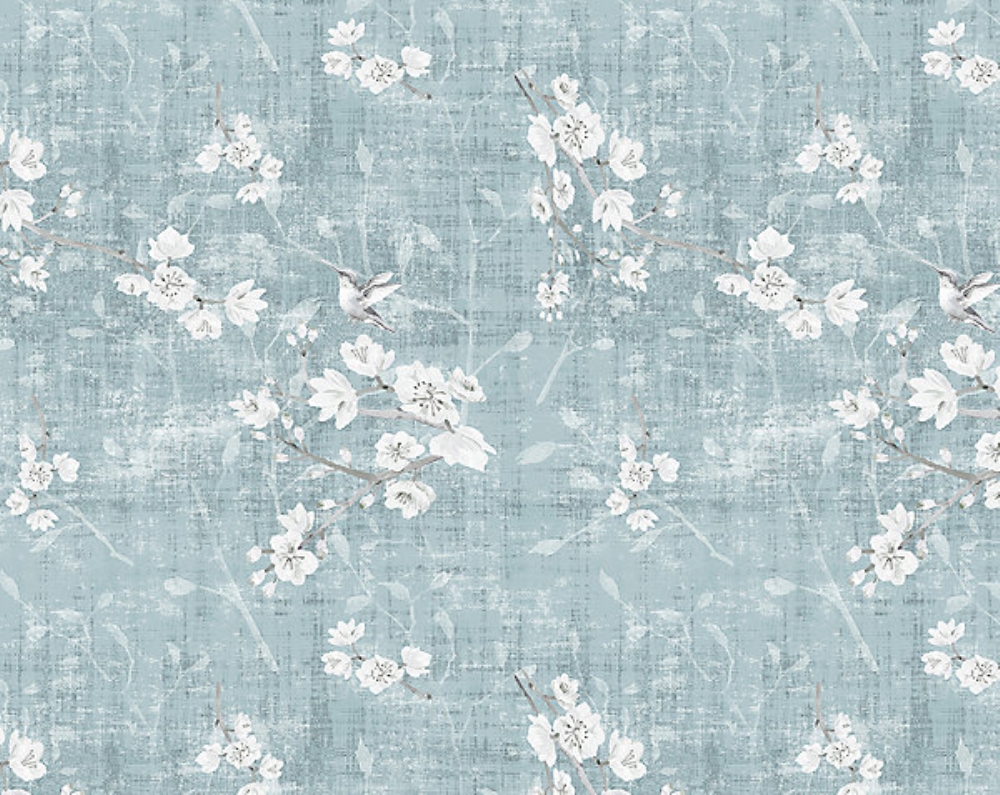 Scalamandre N4 1041BL10 Blossom Fantasia - Sheer Fabric in Slate