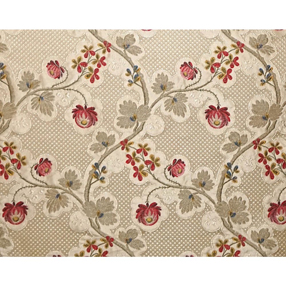 Scalamandre SB 00070352 Classics Trottola Fabric in Strawberry Cream