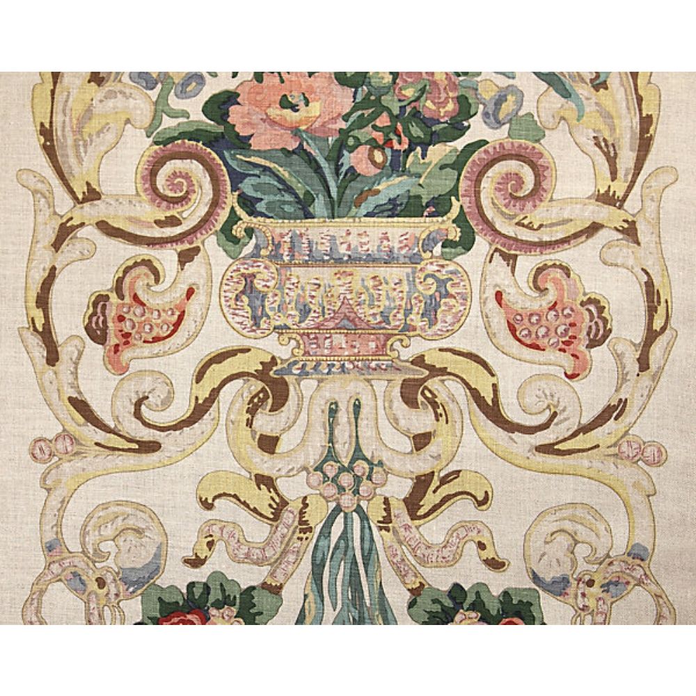 Scalamandre SC 000116136M Baroque Floral Canvas Fabric in Multicolor