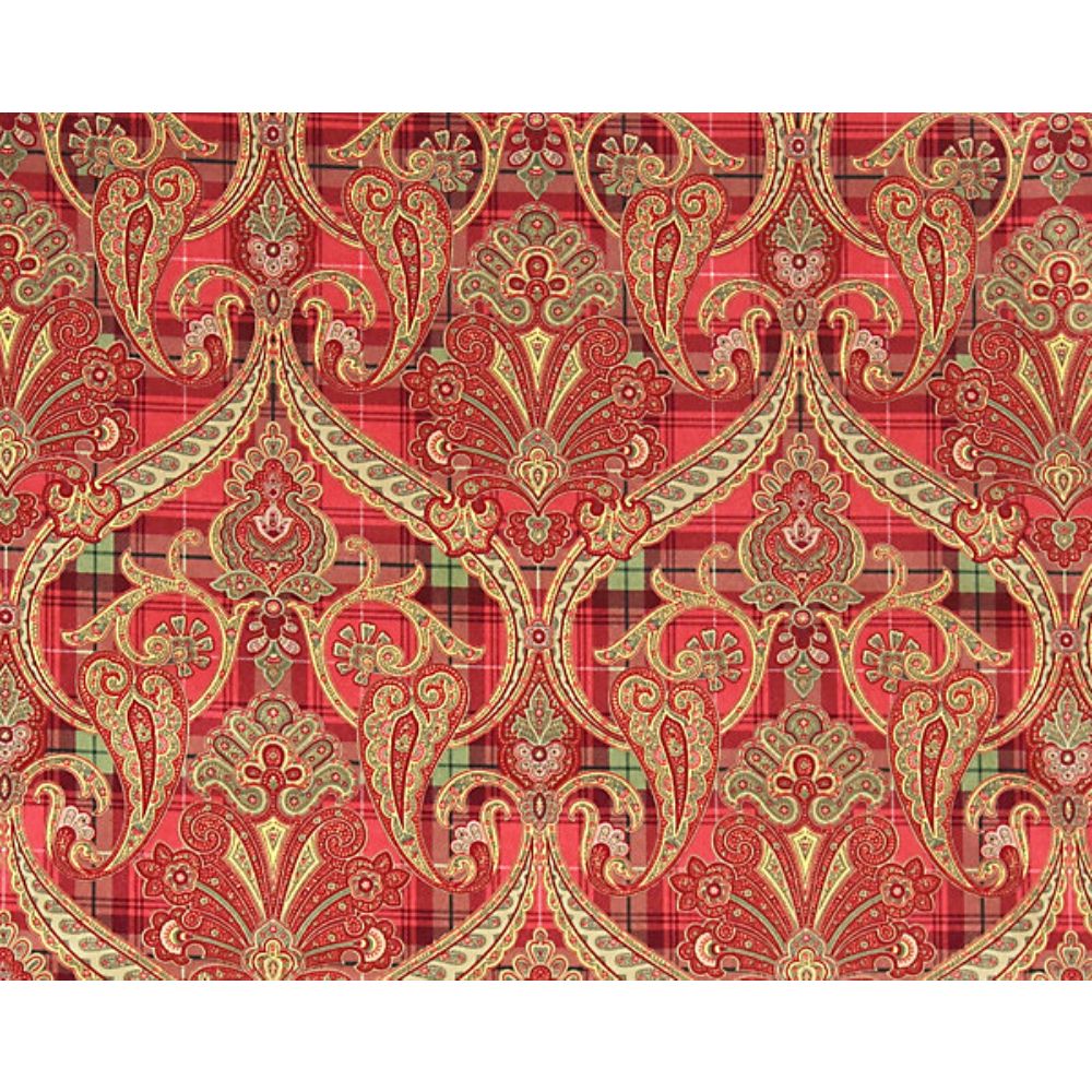 Scalamandre SC 000116316 Highland Fling Fabric in Reds & Pink